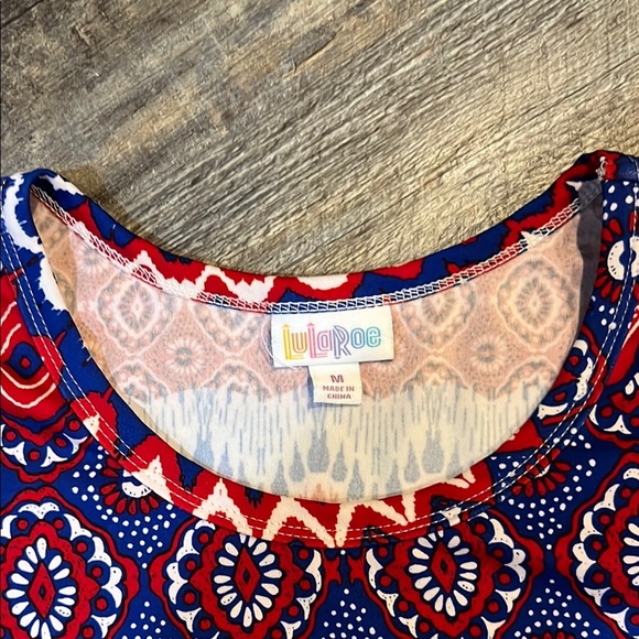 LuLaRoe Red, White and Blue A-Lin Simply Comfortable Midi Dress - Picture 2 of 9